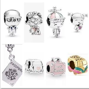 8 Pc Family Vacation 925 Silver Bead Charm Bundle